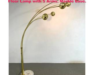 Lot 294 Mid Century Modern Guzzini Arc Floor Lamp with 5 Arms. Marble base.