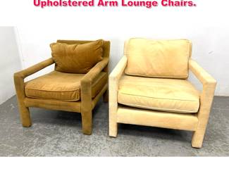 Lot 603 2pcs Baughman Style Fully Upholstered Arm Lounge Chairs.