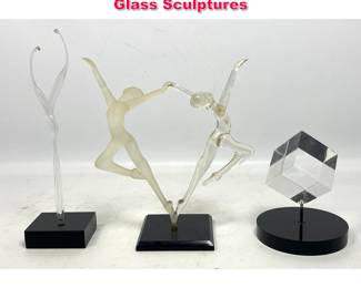 Lot 238 3pc Vintage Mid Century Lucite and Glass Sculptures