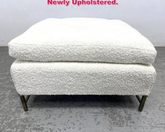 Lot 539 Vintage Brass leg ottoman stool. Newly Upholstered.