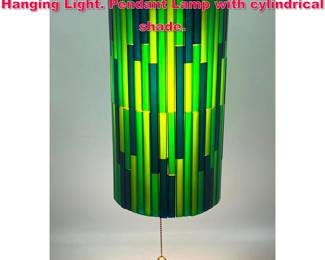 Lot 126 Multicolor Plastic Tile Mosaic Hanging Light. Pendant Lamp with cylindrical shade.