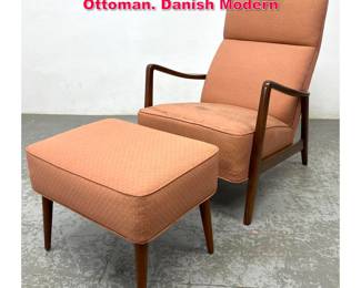 Lot 483 Folke Ohlsson Lounge Chair and Ottoman. Danish Modern