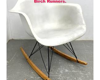 Lot 253 Eames Shell rocking Chair with Birch Runners.