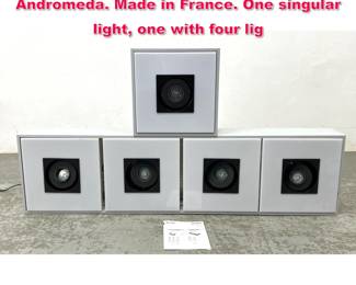 Lot 447 2 pcs Artemide Megalit Wall Lights. Andromeda. Made in France. One singular light, one with four lig