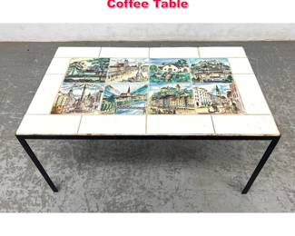 Lot 572 Vintage Italian Tile Top Iron Frame Coffee Table