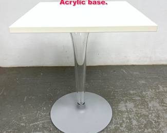 Lot 511 Cartell breakfast table. Acrylic base.