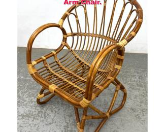 Lot 479 Vintage Bent Rattan Rocking Arm Chair.