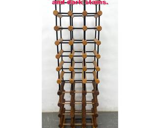 Lot 571 Floor standing Oak wine rack. Light and dark stains.