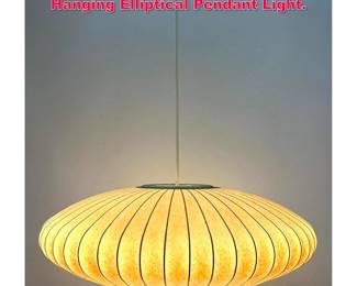 Lot 165 George Nelson style Bubble Lamp. Hanging Elliptical Pendant Light.