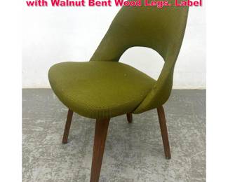 Lot 558 Saarinen Knoll Executive Side Chair with Walnut Bent Wood Legs. Label