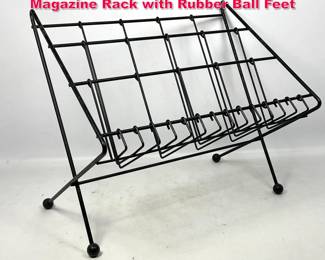 Lot 8 Vintage Tony Paul Mid Century Metal Magazine Rack with Rubber Ball Feet