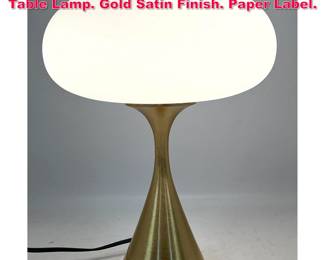 Lot 147 DESIGNLINE Tulip Base Mushroom Table Lamp. Gold Satin Finish. Paper Label.