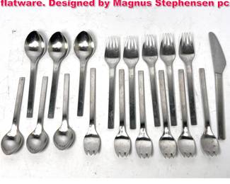 Lot 48 Georg Jensen Tuja Tanaqvil steel flatware. Designed by Magnus Stephensen pc