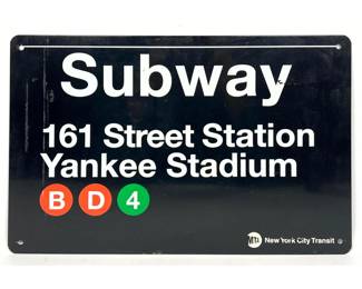 Lot 194 NYC Subway Yankee Stadium Sign.