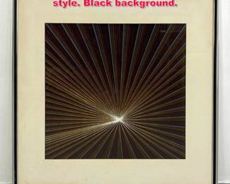 Lot 347 Turner original art. Laser starburst style. Black background.