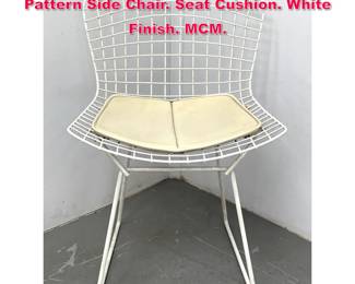 Lot 297 Vintage HARRY BERTOIA Grid Pattern Side Chair. Seat Cushion. White Finish. MCM.