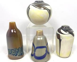 Lot 33 4pc George Thiewes Art Glass Vases.