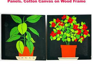 Lot 149 Vintage Mid Century Decorative Wall Panels. Cotton Canvas on Wood Frame