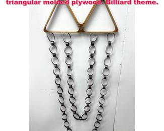 Lot 489 Wall sculpture of Copper chain and triangular molded plywood. Billiard theme.