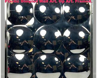Lot 197 PLEXI VIEW Square Molded Mirrored Plastic Dimpled Wall Art. Op Art. Framed.
