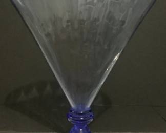 STEUBEN RIBBED BLUE VASE