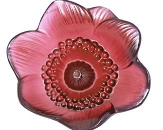 LALIQUE SIGNED FLOWER IN ORIGINAL BOX