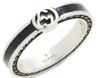 GUCCI SIGNED LOGO RING WITH ORIGINAL BOX
