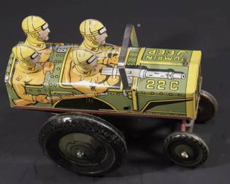 MARX JUMPIN JEEP WINDUP WITH KEY