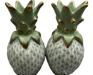 HEREND SIGNED FISHENT PINEAPPLE PAIR