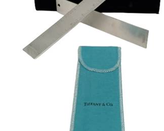 TIFFANY & CO STERLING SILVER RULER PAIR WITH POUCH