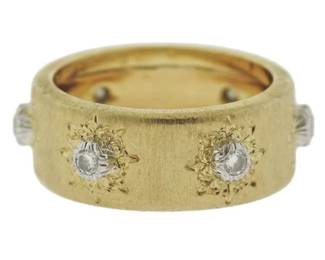 BUCCELATTI 18K MACRI DIAMOND BAND RING