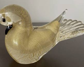 MURANO SIGNED DOVE PAIR