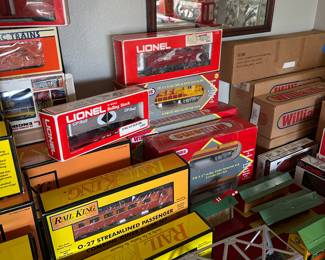 HUGE "O" SCALE TRAIN COLLECTION.  MANY IN ORIGINAL BOX
