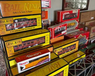 HUGE "O" SCALE TRAIN COLLECTION.  MANY IN ORIGINAL BOX