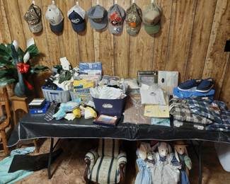 new men's socks, t-shirts, flannel shirts, caps