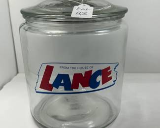 Original Lance cracker jar for display in the store with Glass knob  lid