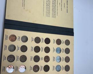 collector book of Lincoln sense from 1941 to 1969 contains mostly uncirculated coins