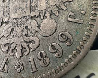 1899 Russian silver ruble coin