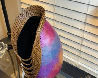 “twisted cosmos” gourd art piece. One of one makers initials on the bottom 