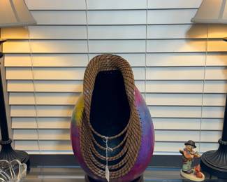 “twisted cosmos” gourd art piece. One of one makers initials on the bottom 