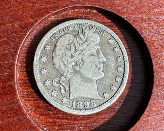 1898 Barber Quarter US silver