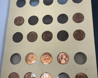 collector book of Lincoln sense from 1941 to 1969 contains mostly uncirculated coins