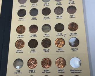 collector book of Lincoln sense from 1941 to 1969 contains mostly uncirculated coins