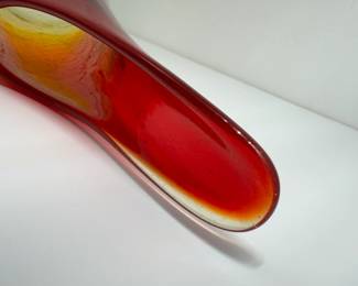 Amberina Kanawha Red and Yellow Crackle Pitcher