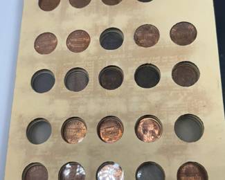 collector book of Lincoln sense from 1941 to 1969 contains mostly uncirculated coins