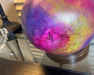 “twisted cosmos” gourd art piece. One of one makers initials on the bottom