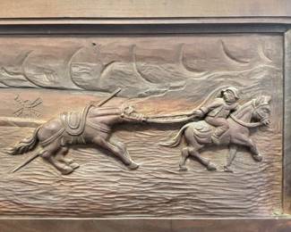 True Legacy Premium - Carved Panel of Conquistador and Lion