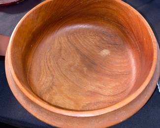 Teal wood bowl