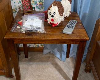 Small side table with decor