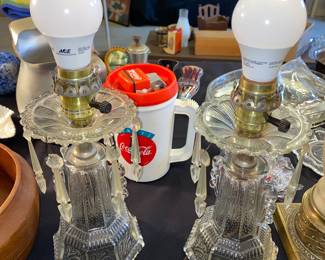 Vtg. Glass lamps